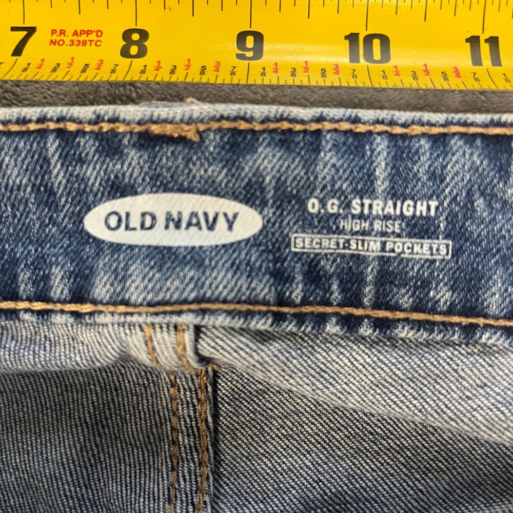 Old Navy O.G. Straight Jeans Womens 12 Blue High Rise Secret Slim Pockets - Picture 3 of 6